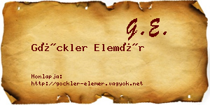 Göckler Elemér névjegykártya